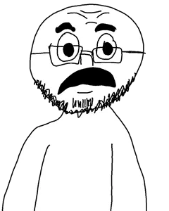 soyjack in loud house style, unknown, useful soys, 1soyjak, autism, bald, black eyes, closed mouth, forehead lines, front view