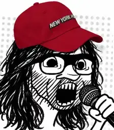 lulujak, unknown, clothes, female, glasses, hair, hat, long hair, microphone, mullet