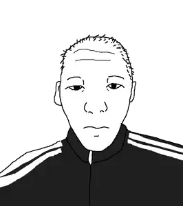kuzjak, kuzjak front, kuzjak front2, 1soyjak, bald, black eyes, closed mouth, ears, front view, hair