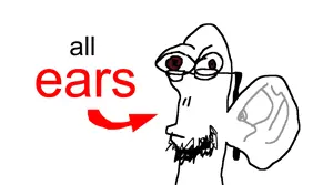 allearsjak, big ears, brown eyes, ear, glasses, listening, looking at you, neutral, nose, portrait