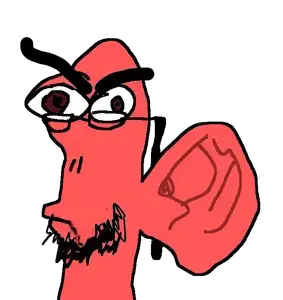 allearsjak, angry, big ears, brown eyes, ear, eyebrows, frown, glasses, listening, looking at you