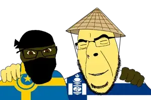 cobson, feraljak, no more brother wars, brown skin, chink, closed eyes, finland, glasses, happy, islam