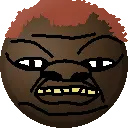 chinnycuck, chinnycuck ai, nuurumoji, 1soyjak, angry, big lips, black eyes, black skin, chinny, chinnycuck
