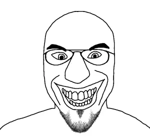 susjak, glasses, jerma985, open mouth, smile, stubble, suspicious, video game, among us