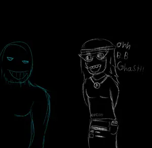 soytan, 2soyjaks, almost full body, avengers, bald, bbghast, beanie, black background, black hair, blue eyes