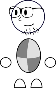 unanysoy, unknown, bald, circle, glasses, gray skin, looking to the left, nose, open eyes, shapes