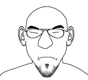 susjak, closed eyes, closed mouth, ear, frown, glasses, jerma985, sad, soyjak, stubble
