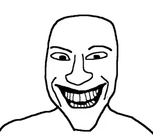 susjak, alternate, grin, jerma985, open mouth, shaved, soyjak, suspicious, video game, among us