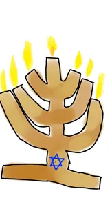candle, fire, jewish star, menorah, object, star, star of david, white background, original content