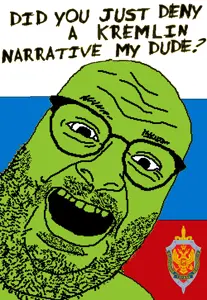 its out get in here, bald, beard, black eyes, clothes, front view, fsb, glasses, green skin, looking at you