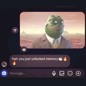 pepe, pepelaugh, unlocked memory, amphibian, animal, closed mouth, emoji, english text, frog, green skin