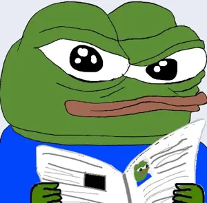 apu, pepe, amphibian, angry, animal, blue background, blue shirt, closed mouth, frog, green skin