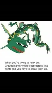 pepe, rayquaza, amphibian, animal, bald, chinese dragon, closed mouth, dragon, frog, frown