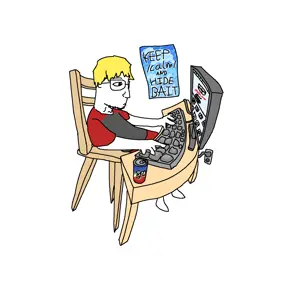 nate higgers, natejak, /calm/, blonde hair, can, catalog, chair, closed mouth, clothes, computer