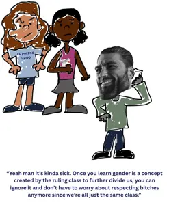 gigachad, 1nas, angry, beard, black hair, black skin, blue text, brown hair, brown skin, clothes