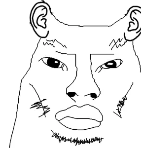 pussynigga, useful soys, 1soyjak, animal, big ears, big lips, big nose, black eyes, cat, cat ears