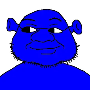 ferguson, 1soyjak, blue, blue skin, closed mouth, drek, glasses, open eyes, shrek, smile