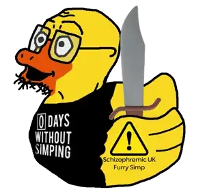 rubberduckjak, 1soyjak, animal, bald, beta male, black eyes, black shirt, duck, full body, furry