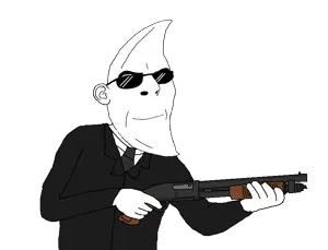 moonman, cobson, 1soyjak, bald, closed mouth, glasses, half body, looking to the right, no beard, skinny