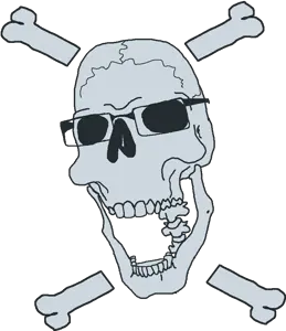 cobson, soymoji, bone, bones, cracked, emoticon, glasses, open mouth, skull, skull and bones