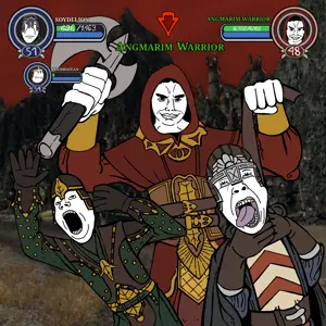bernd, chudjak, gapejak, chudjak front, hanging troonjak, troonjak, ack, almost full body, angmarim, armor