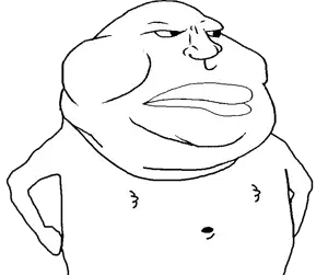 meximutt, 1soyjak, angry, arm, bald, belly, belly button, big lips, cheeks, chin