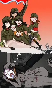 boymoder, bernd, hanging troonjak, troonjak, 1soyjak, ack, bald, bayonet, blood, bloodshot eyes
