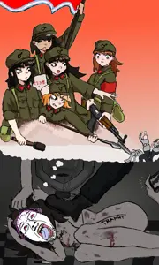 boymoder, bernd, hanging troonjak, troonjak, 1soyjak, ack, bald, bayonet, blood, bloodshot eyes