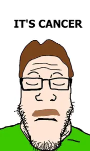 walter white, markiplier soyjak, neutralplier, its over, black glasses, brown hair, cancer, closed eye, closed eyes, closed mouth