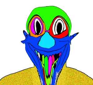 susjak, colorjak, animated, deformed, ear, grin, jerma985, nightmare fuel, open mouth, soyjak
