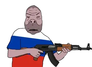 markiplier soyjak, euromutt, russomutt, euromutt, 1soyjak, ak-47, arm, assault rifle, bald, black eyes
