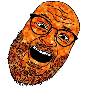 its out get in here, spacejaks, bald, beard, black pupils, eyebrows, fat, fire, forehead lines, glasses
