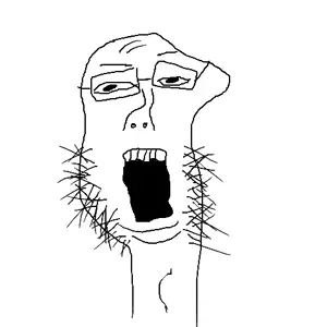 hystericaljak, adams apple, beard, black eyes, chin, double chin, eyebrows, eyelids, forehead lines, front view