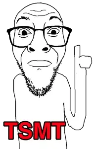 darren, 1soyjak, almost full body, arm, bald, black eyes, black hair, closed mouth, english text, front view