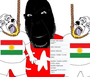 bernd, cobson, 3soyjaks, almost full body, bald, black eyes, black hair, black skin, blonde hair, bloodshot eyes