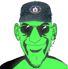 susjak, glowie, cap, central intelligence agency, closed mouth, clothes, ear, earpiece, glasses, glowing