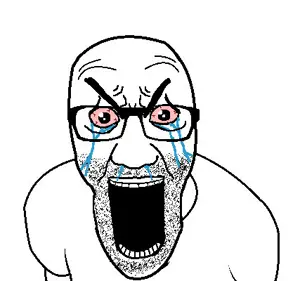 el perro rabioso, 1soyjak, angry, bald, big eyebrows, bloodshot eyes, bushy eyebrows, crying, eyebrows, front view