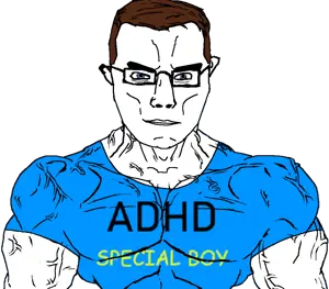 chudjak, chudjak front, muscular chud, adhd, arm, blue eyes, brown hair, buff, closed mouth, clothes