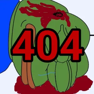 pepe, 404, amphibian, animal, blood, blue background, chubby, closed eyes, closed mouth, green skin