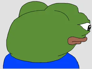 apu, pepe, amphibian, animal, blue shirt, closed mouth, frog, looking back, white background