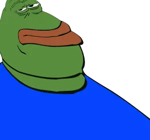 pepe, amphibian, angry, animal, blue shirt, closed mouth, distorted, frog, looking at you, transparent background