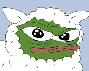 apu, pepe, amphibian, animal, blue background, closed mouth, clothes, ear, frog, fur