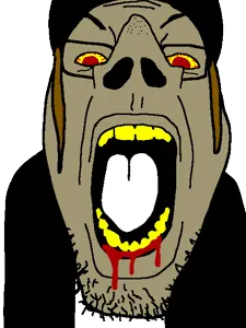 dowson, 1soyjak, angry, blood, bloodshot eyes, brown hair, hair, half body, jew nose, jewish nose