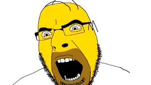 conservativewaluigi, homer simpson, cobson, 1soyjak, beard, closed mouth, glasses, homer, looking at you, marge