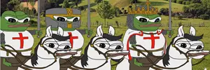 apu, pepe, animal, fence, horse, horses, irl background, knight, knights, knights templar
