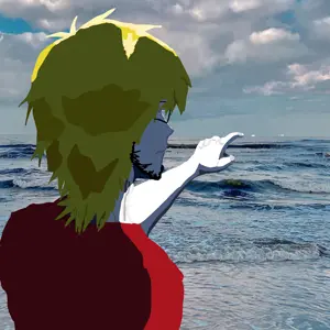 nate higgers, natejak, 1soyjak, arm, art, back view, beach, beard, black beard, blonde hair