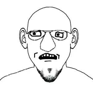 susjak, ear, glasses, open mouth, scared, soyjak, stubble