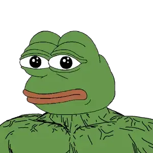 pepe, chudjak, perceptive chud, fusionjaks, amphibian, animal, black eyes, buff, closed mouth, frog