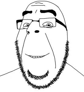 cobson, gapejak, wholesome soyjak, fusionjaks, 1soyjak, bald, chin, double chin, eyebrows, fat