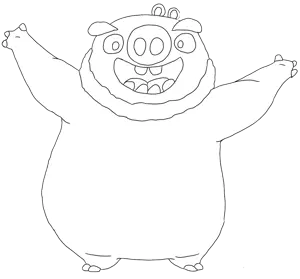 leonard (angry birds), leonardjak, useful soys, 1soyjak, animal, antialiased, ear, fat, feet, full body
